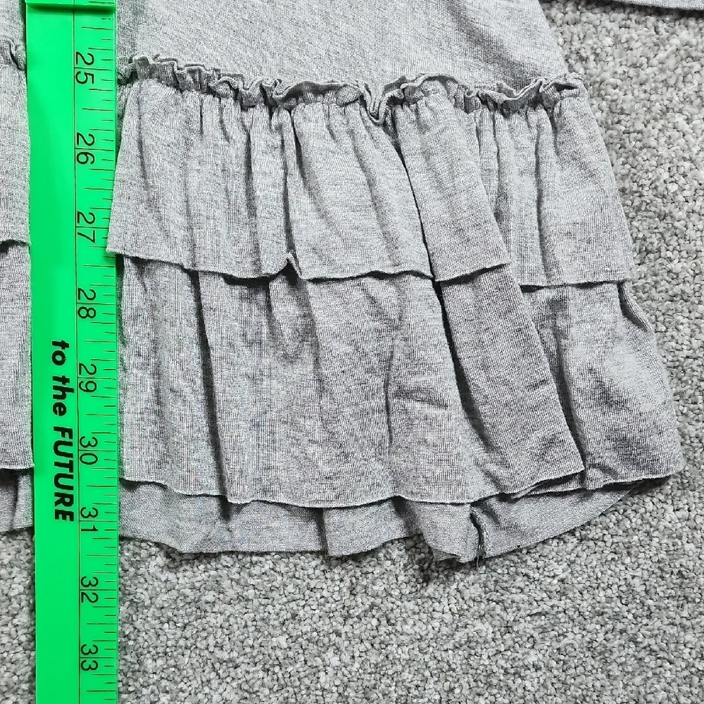 Easel Ruffle Hem Stylish Tunic Blouse Light Gray Women's Size Large - Picture 4 of 7